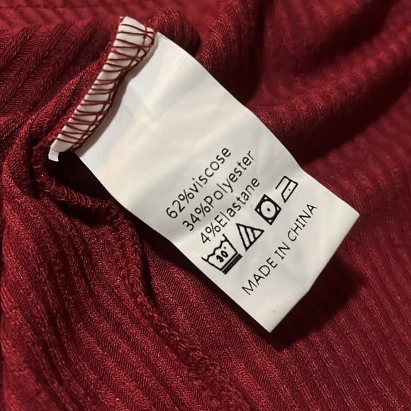 Pretty Garden Merlot Asymmetrical Midi Long Sleeve Dress Small - Picture 7 of 10